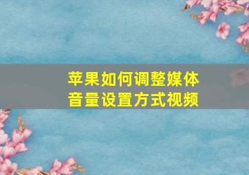 苹果如何调整媒体音量设置方式视频