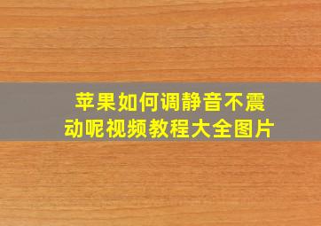 苹果如何调静音不震动呢视频教程大全图片