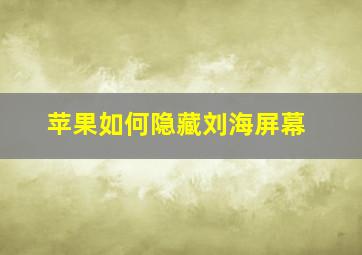 苹果如何隐藏刘海屏幕