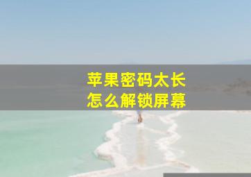 苹果密码太长怎么解锁屏幕