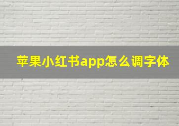 苹果小红书app怎么调字体