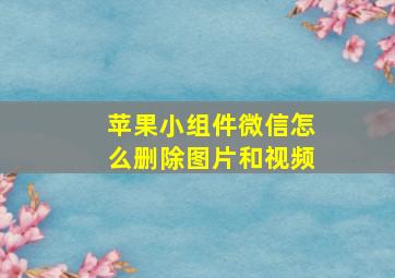 苹果小组件微信怎么删除图片和视频