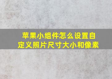 苹果小组件怎么设置自定义照片尺寸大小和像素