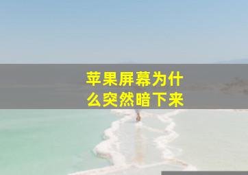 苹果屏幕为什么突然暗下来