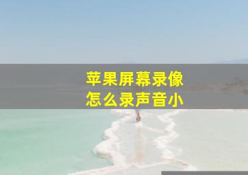 苹果屏幕录像怎么录声音小