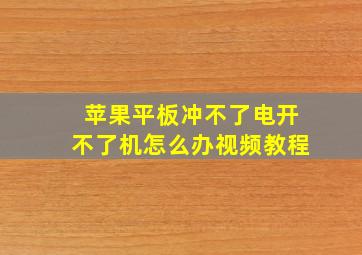 苹果平板冲不了电开不了机怎么办视频教程