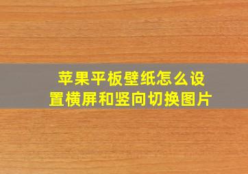 苹果平板壁纸怎么设置横屏和竖向切换图片