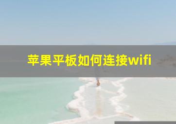 苹果平板如何连接wifi