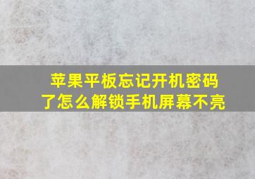 苹果平板忘记开机密码了怎么解锁手机屏幕不亮