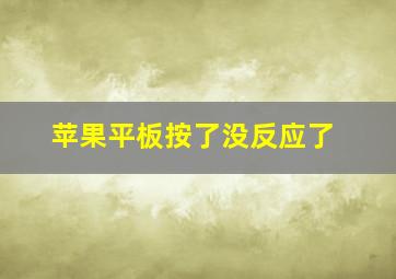 苹果平板按了没反应了