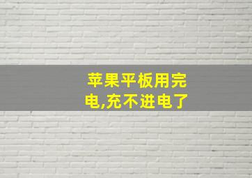 苹果平板用完电,充不进电了