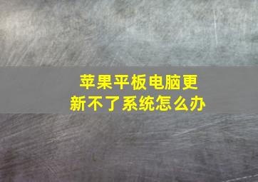 苹果平板电脑更新不了系统怎么办