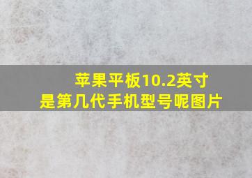 苹果平板10.2英寸是第几代手机型号呢图片