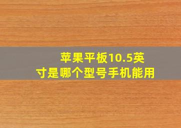 苹果平板10.5英寸是哪个型号手机能用