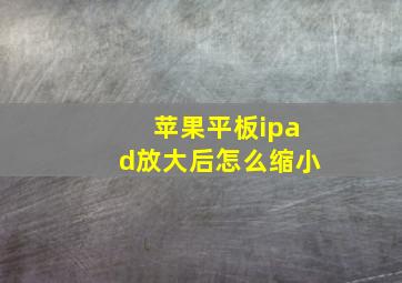 苹果平板ipad放大后怎么缩小