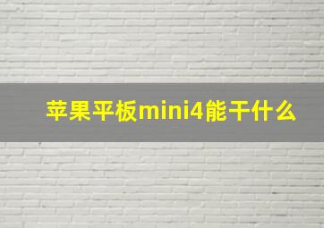 苹果平板mini4能干什么