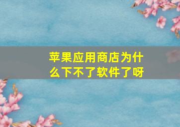 苹果应用商店为什么下不了软件了呀