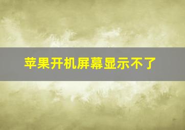 苹果开机屏幕显示不了