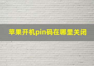 苹果开机pin码在哪里关闭