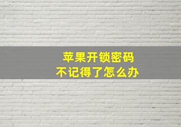 苹果开锁密码不记得了怎么办