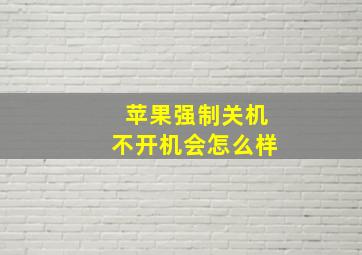 苹果强制关机不开机会怎么样