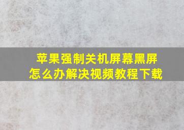 苹果强制关机屏幕黑屏怎么办解决视频教程下载