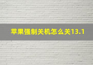 苹果强制关机怎么关13.1