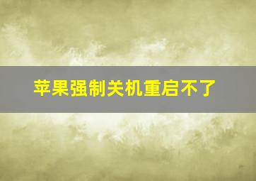 苹果强制关机重启不了