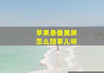 苹果录像黑屏怎么回事儿呀