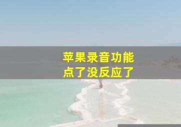 苹果录音功能点了没反应了