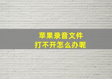 苹果录音文件打不开怎么办呢