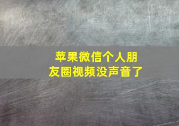 苹果微信个人朋友圈视频没声音了