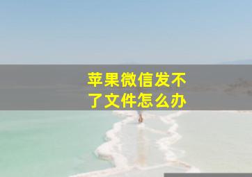 苹果微信发不了文件怎么办