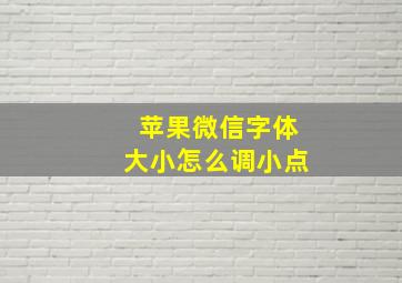 苹果微信字体大小怎么调小点