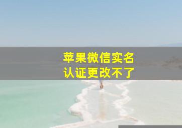 苹果微信实名认证更改不了