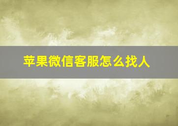 苹果微信客服怎么找人