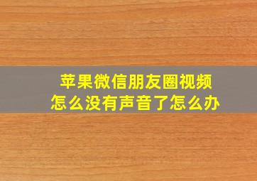 苹果微信朋友圈视频怎么没有声音了怎么办