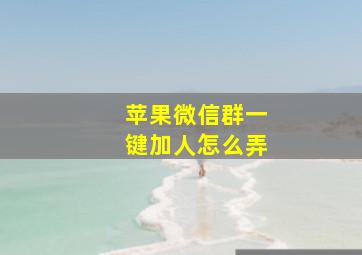 苹果微信群一键加人怎么弄