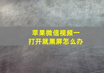 苹果微信视频一打开就黑屏怎么办