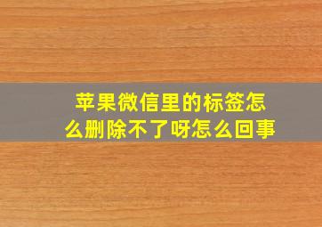 苹果微信里的标签怎么删除不了呀怎么回事