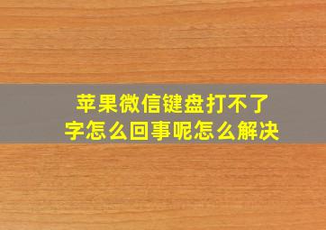 苹果微信键盘打不了字怎么回事呢怎么解决