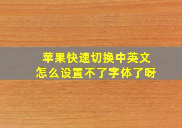 苹果快速切换中英文怎么设置不了字体了呀