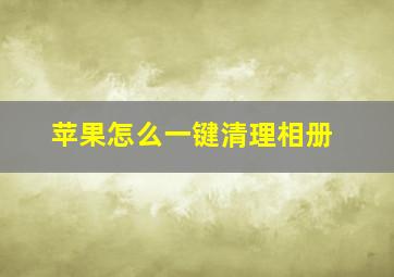 苹果怎么一键清理相册