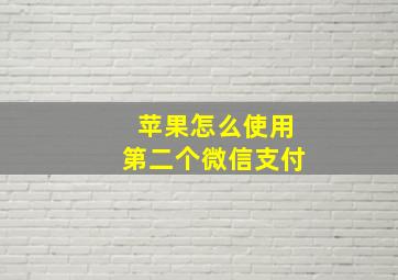 苹果怎么使用第二个微信支付