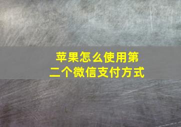 苹果怎么使用第二个微信支付方式