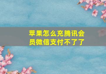 苹果怎么充腾讯会员微信支付不了了