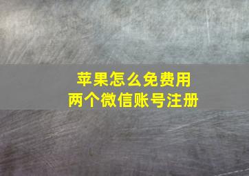 苹果怎么免费用两个微信账号注册