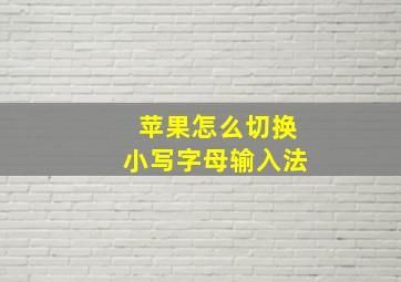 苹果怎么切换小写字母输入法