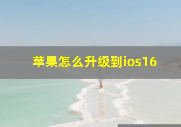 苹果怎么升级到ios16