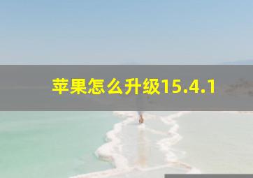 苹果怎么升级15.4.1